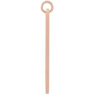14K Rose Gold Engravable Pierced Cross Bar Pendant