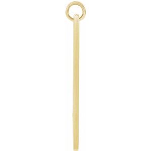 14K Yellow Gold Engravable Pierced Cross Bar Pendant