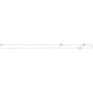 14K White Gold 1/4 CTW Natural Diamond 3-Station Cross 16-18â€ Necklace