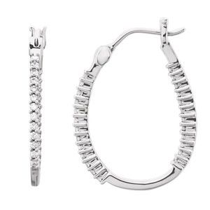 14K Yellow Gold 1 CTW Natural Diamond Inside-Outside Hoop Earrings