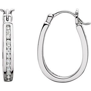 14K Yellow Gold 1/3 CTW Natural Diamond Inside-Outside Hinged 13.7 mm Hoop Earrings