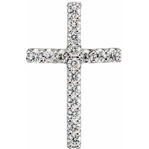 Platinum .06 CTW Natural Diamond Petite Cross Pendant
