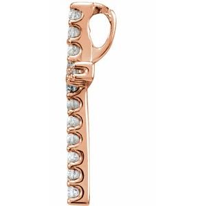 14K Rose Gold .06 CTW Lab-Grown Diamond Petite Cross Pendant