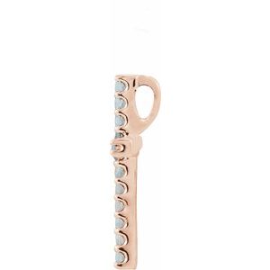 14K Rose Gold Natural Swiss Blue Topaz Petite Cross Pendant