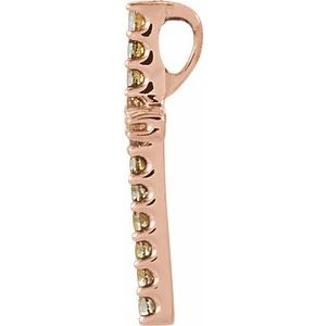 14K Rose Gold Natural Yellow Sapphire Petite Cross Pendant