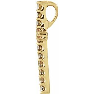 14K Yellow Gold Natural Yellow Sapphire Petite Cross Pendant
