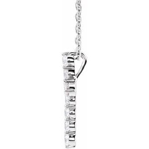 Sterling Silver 1/4 CTW Natural Diamond Cross 16-18" Necklace