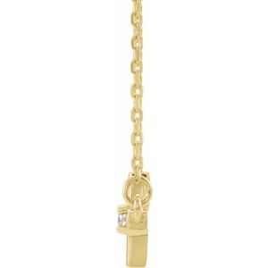 14K Yellow Gold .03 CTW Natural Diamond Sideways Cross 16-18" Necklace