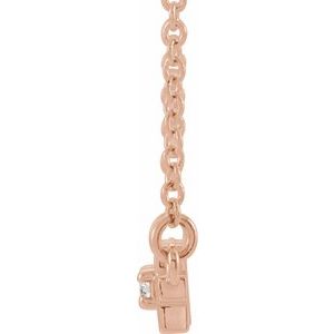 14K Rose Gold .05 CTW Natural Diamond Sideways Cross Bar 18" Necklace