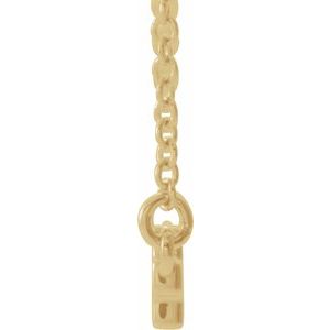 14K Yellow Gold Sideways Cross Bar 18" Necklace