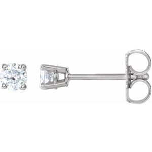 14K White Gold 1/4 CTW Natural Diamond Earrings