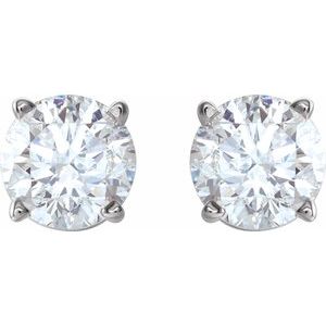 14K White Gold 4 mm Natural White Sapphire Earrings