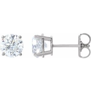 Platinum 6 mm Stuller Lab-Grown Moissanite Earrings