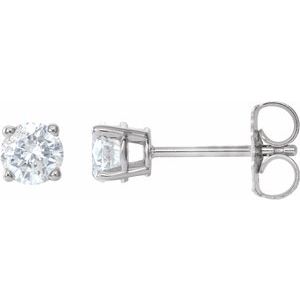 14K White 3/4 CTW Natural Diamond Earrings