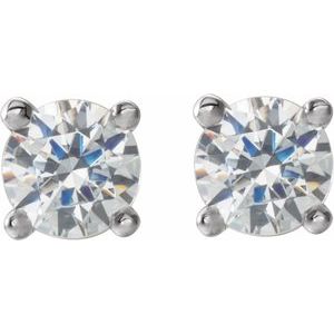 14K White Gold 1/4 CTW Lab-Grown Diamond 4-Prong Stud Earrings