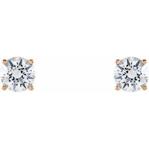 14K Rose Gold 6 mm Stuller Lab-Grown Moissanite Earrings
