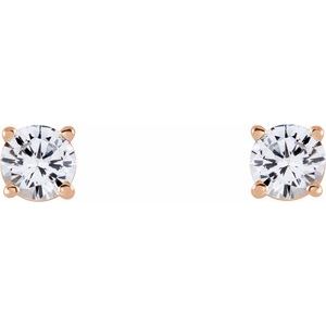 14K Rose Gold 4 mm Stuller Lab-Grown Moissanite Earrings