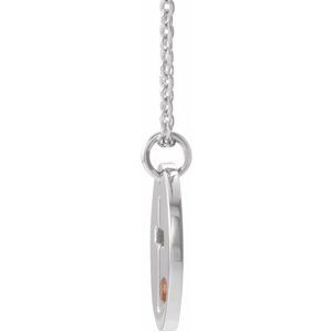 Sterling Silver Imitation Citrine Pierced Cross Disc 16-18" Necklace