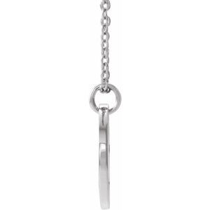 Sterling Silver Imitation Pink Tourmaline Pierced Cross Disc 16-18" Necklace