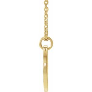 14K Yellow Gold Natural Tourmaline Pierced Cross Disc 16-18" Necklace