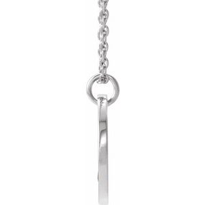 Sterling Silver Imitation Blue Sapphire Pierced Cross Disc 16-18" Necklace