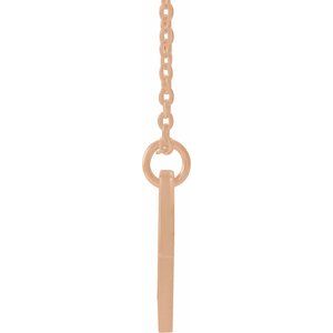 14K Rose Gold Natural Peridot Pierced Cross Disc 16-18" Necklace