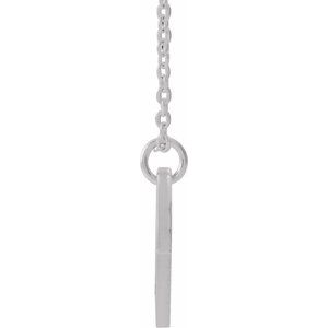 14K White Gold Natural Peridot Pierced Cross Disc 16-18" Necklace