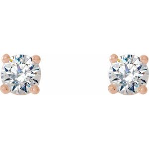 14K Rose Gold 1/8 CTW Lab-Grown Diamond Stud Earrings