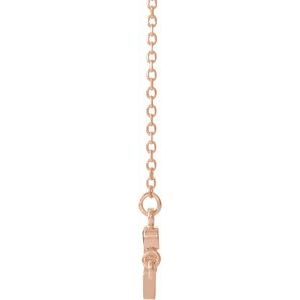 14K Rose Gold Natural Citrine Sideways Cross 16-18" Necklace