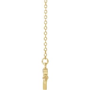 14K Yellow Gold Natural Citrine Sideways Cross 16-18" Necklace