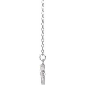 Sterling Silver Natural Peridot Sideways Cross 16-18" Necklace