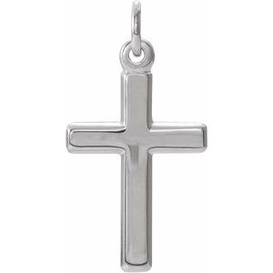 14K White Gold Cross Pendant