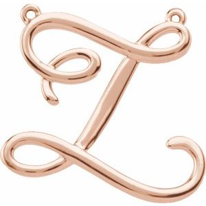 18K Rose Gold Script Initial Z Necklace Center