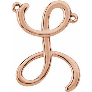 10K Rose Gold Script Initial L Necklace Center