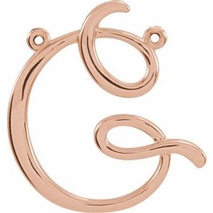 10K Rose Gold Script Initial G Necklace Center