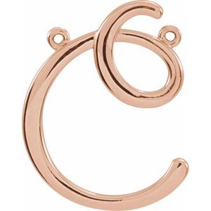 10K Rose Gold Script Initial C Necklace Center