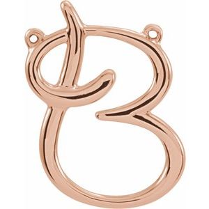 10K Rose Gold Script Initial B Necklace Center
