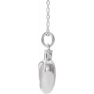Sterling Silver Heart Ash Holder 18" Necklace