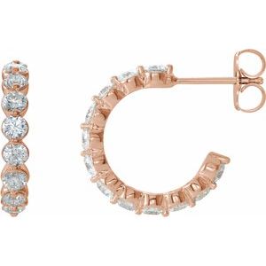 14K Rose Gold Lab-Grown Moissanite 16.5 mm Hoop Earrings