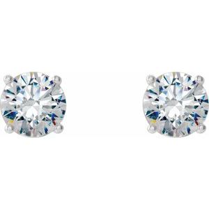 14K White Gold 1/2 CTW Lab-Grown Diamond 4-Prong Stud Earrings