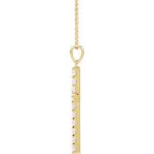 14K Yellow Gold 1/2 CTW Lab-Grown Diamond Cross 18" Necklace