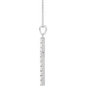 14K White Gold 5/8 CTW Lab-Grown Diamond Cross 18" Necklace