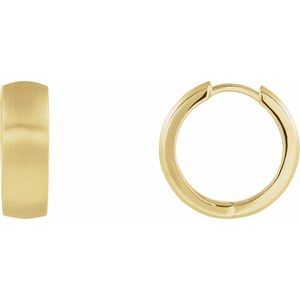 14K Yellow Gold 17.5 mm Hinged Hoop Earrings