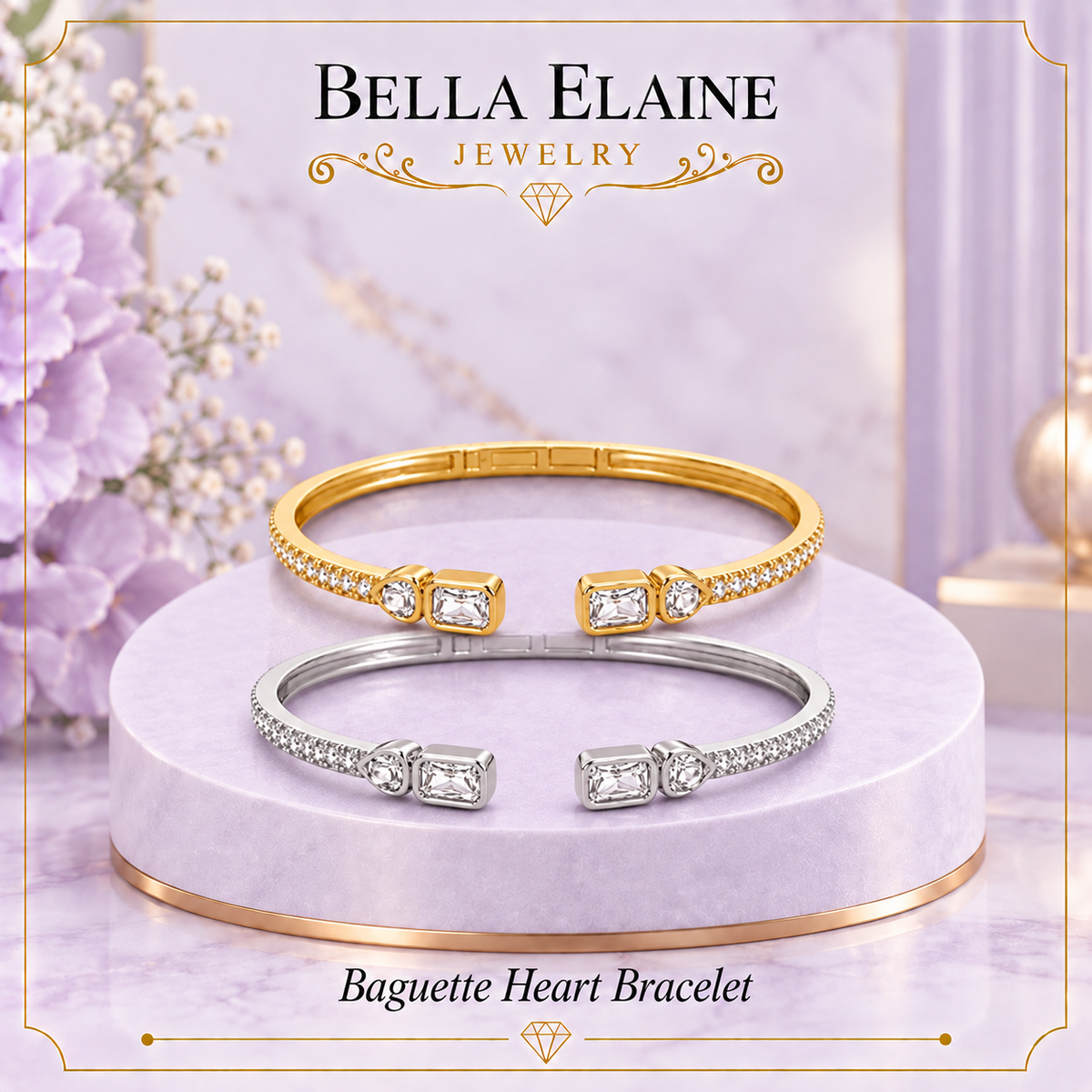 Baguette Heart Bracelet