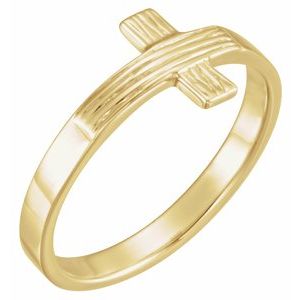 10K Yellow Gold The Rugged CrossÂ® Chastity Ring Size 7