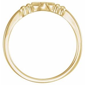 14K Yellow Gold Cross Chastity Ring