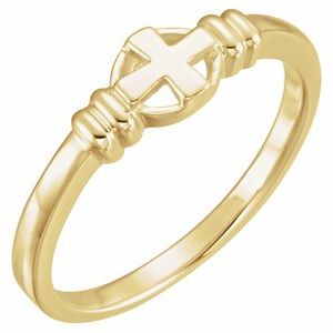 10K Yellow Gold Cross Chastity Ring
