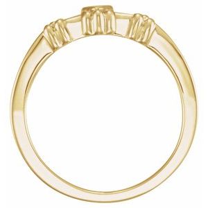 14K Yellow Gold .005 CTW Natural Diamond Cross Ring