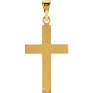 14K Yellow Gold 25.9x12 mm Cross Pendant