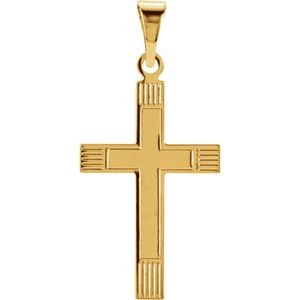 14K Yellow Gold 25.9x12 mm Cross Pendant